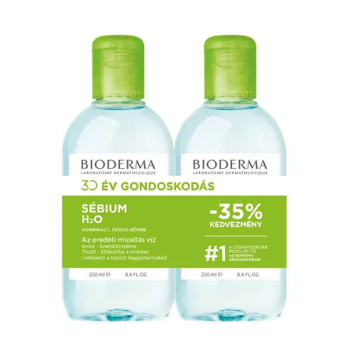 BIODERMA Sébium H2O arc- és sminklemosó micellás víz duopack (250ml+250ml)
