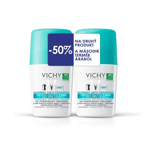 VICHY Izzadságszabályozó golyós dezodor foltmentes duopack (2x50ml)