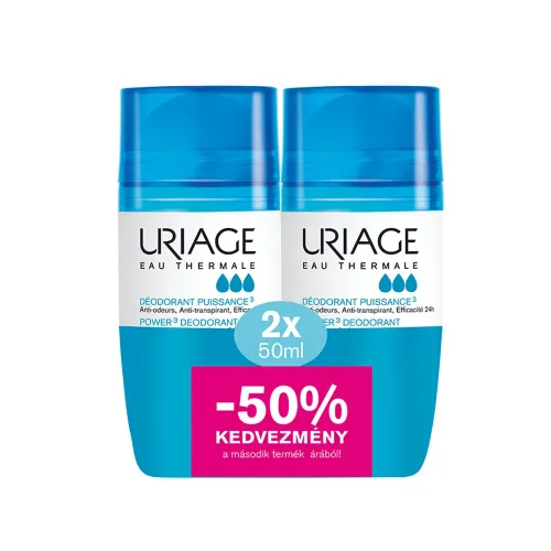 URIAGE DEO Intenzív izzadásgátló golyós dezodor DUOPACK (50ml+50ml)