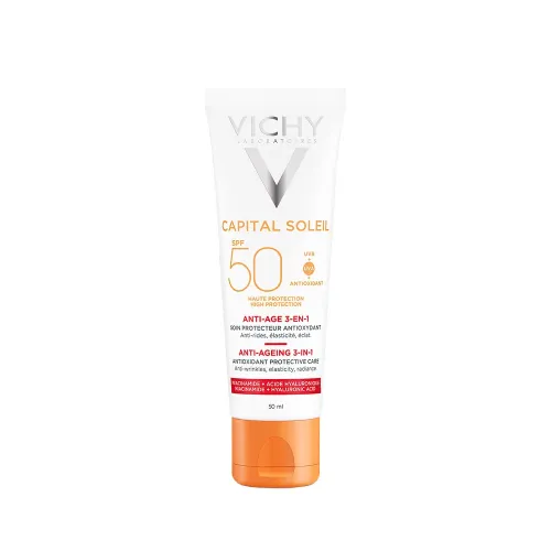 VICHY Capital Soleil Anti-Age 3in1 öregedésgátló napvédő krém SPF50 (50ml)