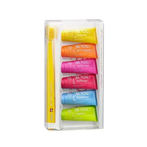 CURAPROX Be You fogkrém próbacsomag fogkefével (6x10ml)