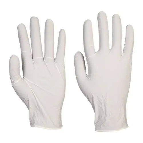 Vizsgálókesztyű latex púderezett L méret fehér ROMED (1db)